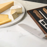 Professional 4 Knife Set - Soft Knife w/ Forklet - Olive Wood Handles