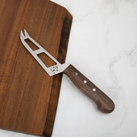 Mini Soft Cheese Knife w/ Forklet - Olive Wood Handle