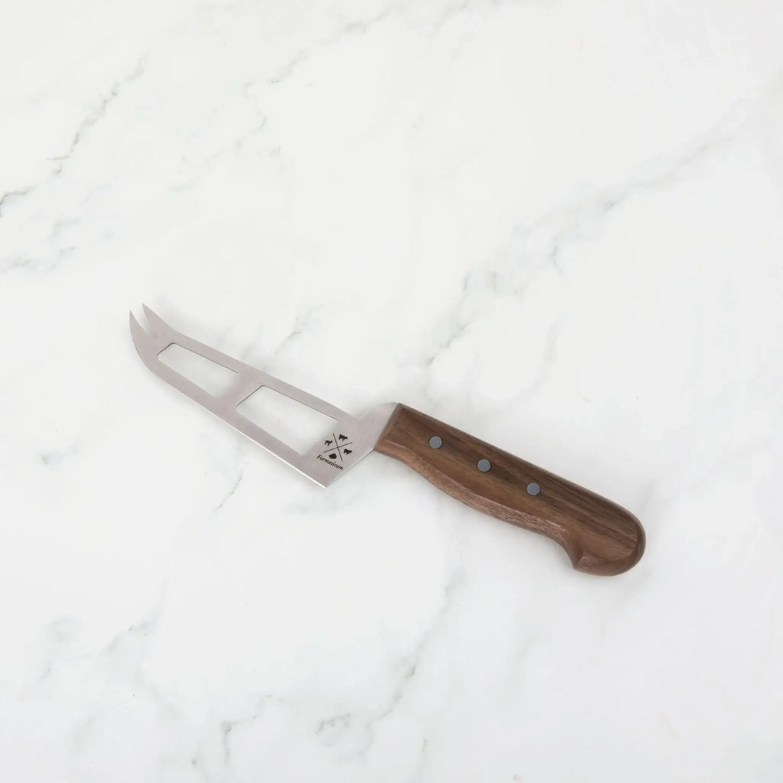 Mini Soft Cheese Knife w/ Forklet - Olive Wood Handle