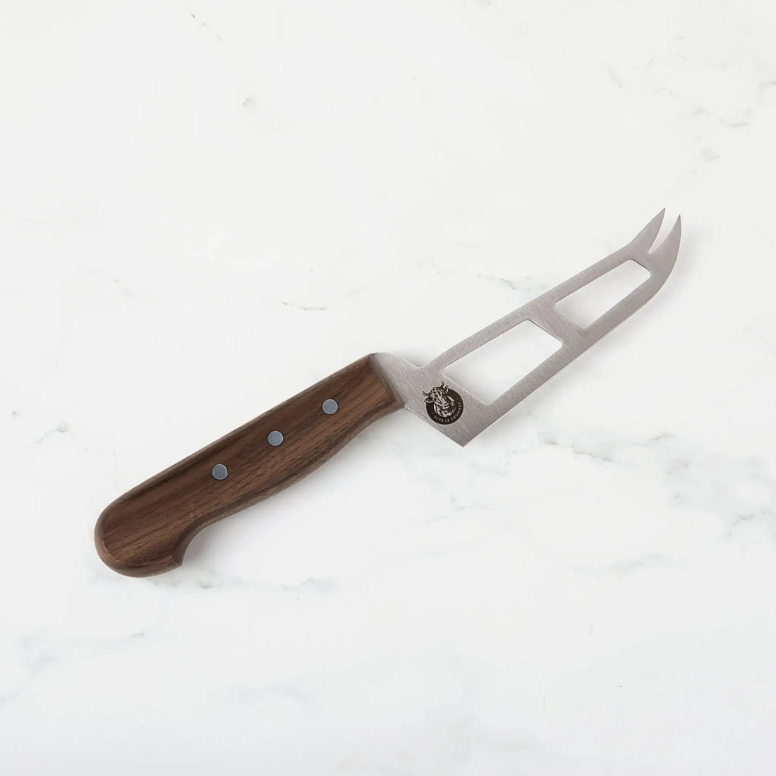 Mini Soft Cheese Knife w/ Forklet - Olive Wood Handle