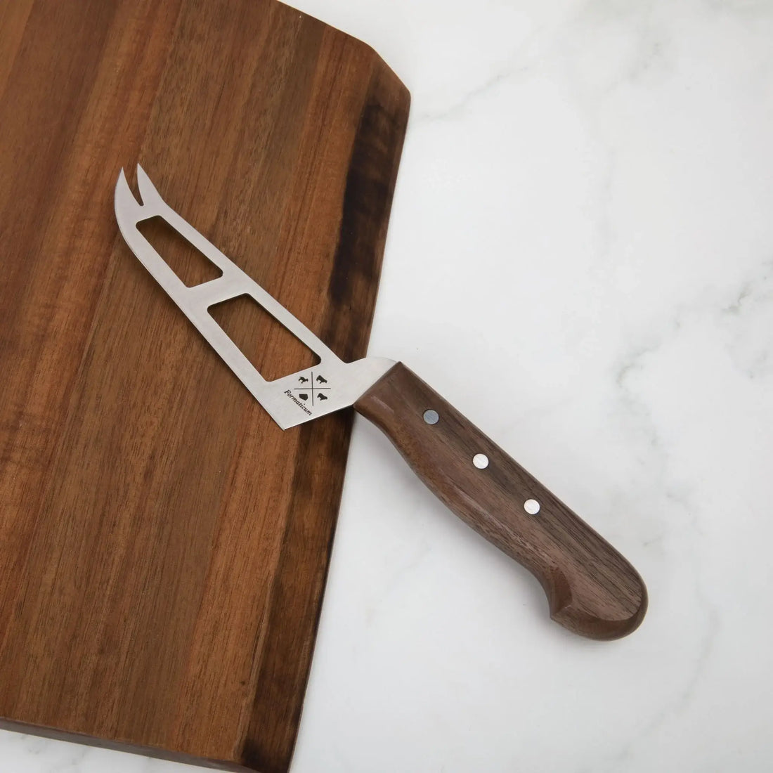 Mini Soft Cheese Knife w/ Forklet - Olive Wood Handle