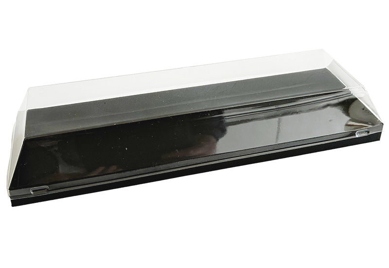 Black Catering Trays with Transparent Lid - 10-pack